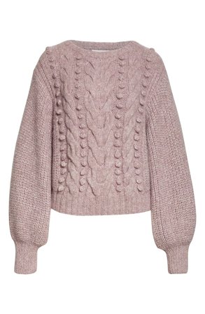 Eleven Six Popcorn Knit Alpaca Blend Sweater pink