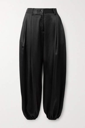 Lisbon Silk-charmeuse Pants - Black