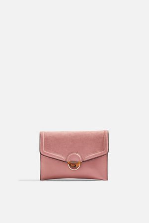 CARLY Pink Crinkle Clutch Bag | Topshop