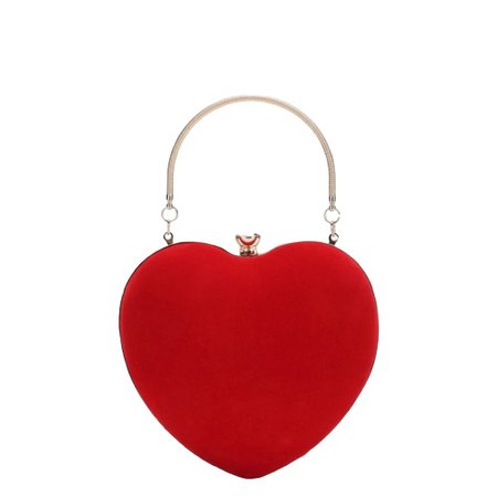 Red Heart Shaped Clutch Bag- Poshmark