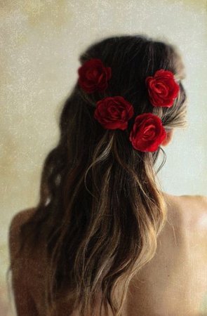 roses in hair