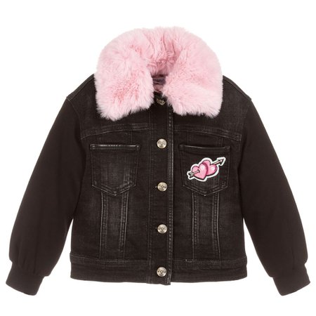Monnalisa - Black Pink Panther Jacket | Childrensalon Outlet