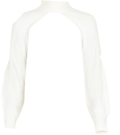 white cropped jumper