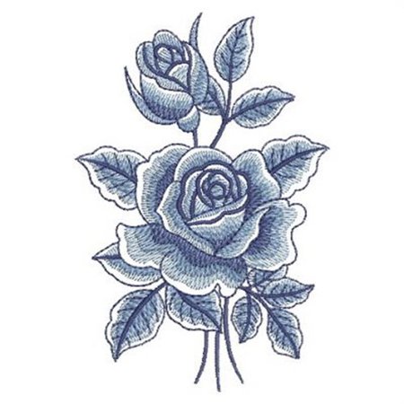 blue rose embroidery - Google Search