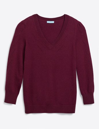 V-Neck Puff Sleeve Sweater – Draper James