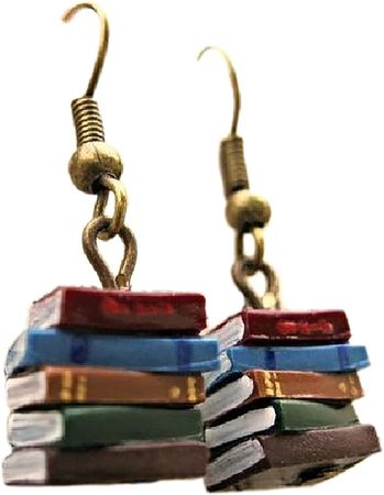 Amazon.com: Classic Stack of Books Drop Dangle Earrings Librarian Teacher Easy Hook Clay for Women Girl Creative Novel Teach Graduation Jewelry-Book: Clothing, Shoes & Jewelry