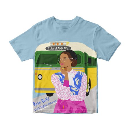 Rosa Parks Trailblazer Tee, Blue - Kids Girl Clothing Tops - Maisonette