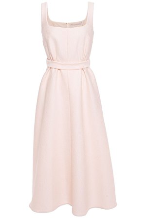 Pastel pink Shelly belted cloqué midi dress | Sale up to 70% off | THE OUTNET | EMILIA WICKSTEAD | THE OUTNET