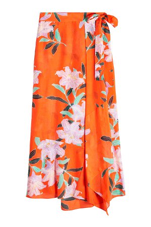 Printed Maxi Skirt in Cotton and Silk Gr. XS
