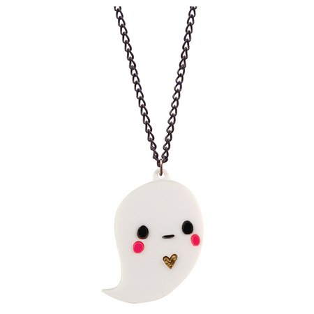 adorable acrylic ghost necklace
