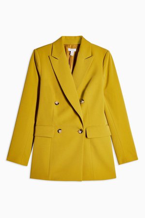 Chartreuse Double Breasted Blazer | Topshop