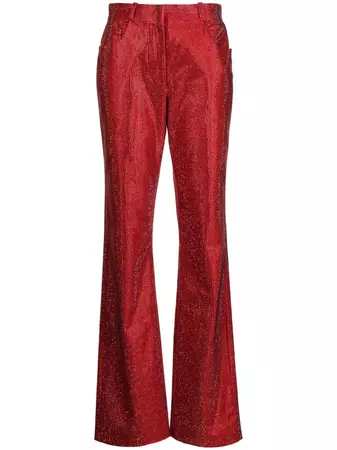 Ferragamo rhinestone-embellished straight-leg Trousers - Farfetch