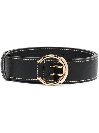 Chloé Black Logo Buckle Leather Belt - Farfetch