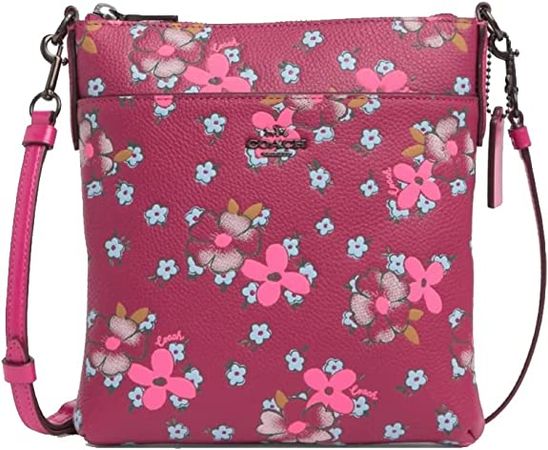 Coach Field Floral Kitt Leather Crossbody Purse in Dark Pink - #1345: Handbags: Amazon.com