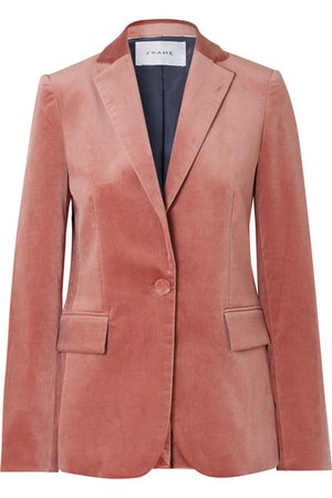 FRAME | Cotton-blend velvet blazer | NET-A-PORTER.COM