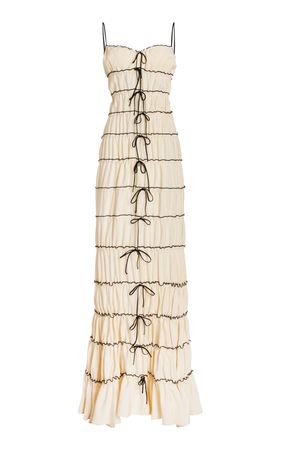 Ruffle Tunnel Tied Silk Gown By Mirror Palais | Moda Operandi