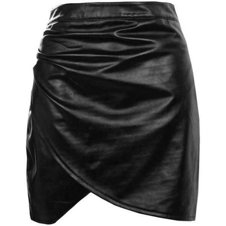 Boohoo Elettra Rouched Side Leather Look Mini Skirt