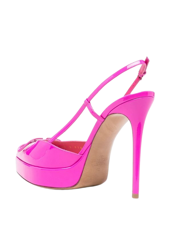 Valentino Garavani One Stud Patent Pink Slingback Shoes