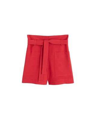 MANGO Pocket linen shorts