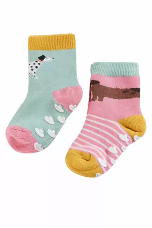 Buy Frugi Pink Grippy Socks 2 Pack from the Next UK online shop