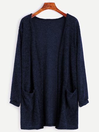 Open Front Cardigan With Pockets