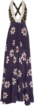 Leal Daccarett Volare Silk-Crepe De Chine Dress Size: 0