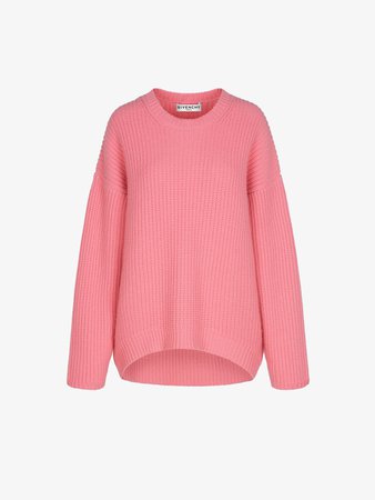 Oversized sweater in ribbed cashmere | GIVENCHY Paris