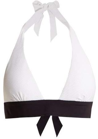 Anacapri Halterneck Bikini Top - Womens - White Navy