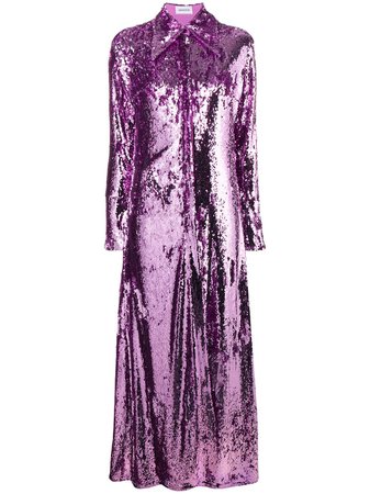 Purple 16Arlington Sequinned Shirt Dress | Farfetch.com