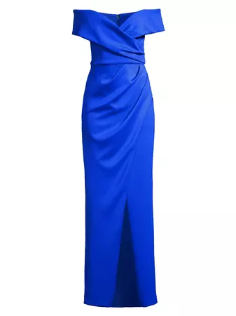 Shop Black Halo Eve Prisma Off-the-Shoulder Gown | Saks Fifth Avenue