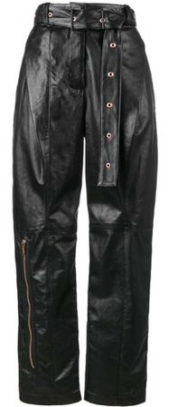 proenza schouler leather belted straight pant
