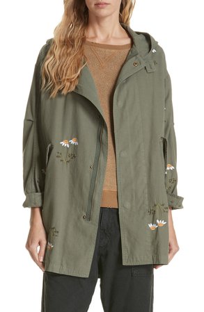 THE GREAT. Embroidered Military Parka | Nordstrom
