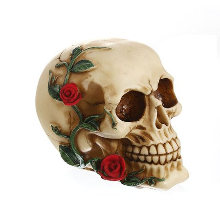 New-Halloween-Red-Roses-Skull-Skeleton-Head-Figurine-Statue-Horror-Decoration-Prop.jpg (1001×1001)