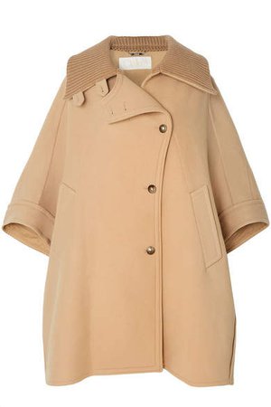 Oversized Wool And Cashmere-blend Cape - Beige