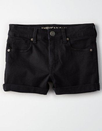 Rolled Black Short Shorts