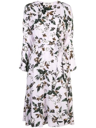 Shop multicolour DVF Diane von Furstenberg floral print wrap dress with Express Delivery - Farfetch