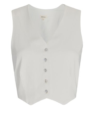 DONNI. Cropped Mother Of Pearl Vest | INTERMIX®