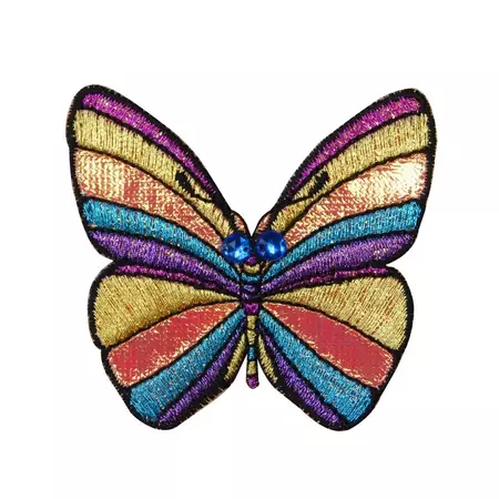 Shiny Wing Butterfly Patch Rainbow Bug Metallic Embroidered - Etsy Australia