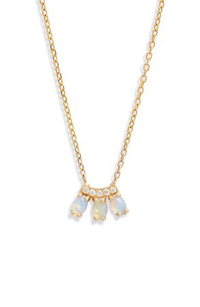 Jennie Kwon Designs Opal Trio & Diamond Necklace | Nordstrom