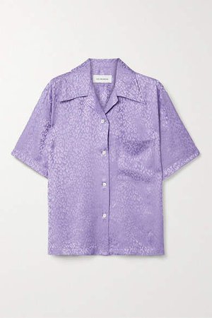 Silk-satin Jacquard Shirt - Lavender