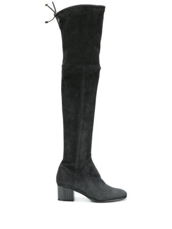 Baldinini thigh high mid heel boots 802130 green | Farfetch