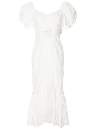 Alice Mccall Cloud Obscurity Embroidered Midi Dress AMD30115PORCELAIN White | Farfetch