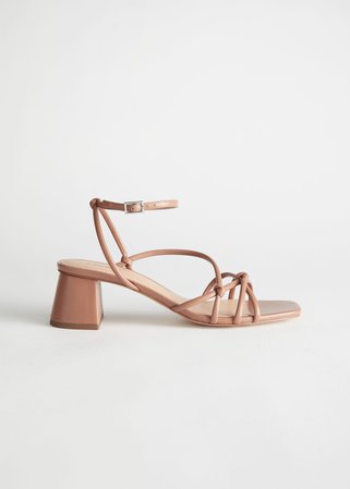 Strappy Leather Heeled Sandals - Brown - Heeled sandals - & Other Stories