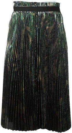 metallic effect pleated skirt