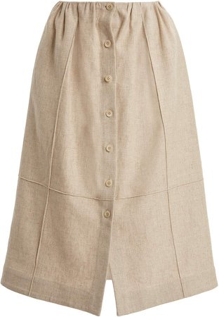 Jacquemus Carro High-Rise Linen-Blend Midi Skirt