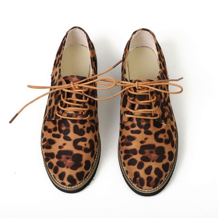 Women Round Toe Leopard Print Ankle Flat Suede Casual Lace Up Shoes Single Shoes Short Boots Shoes botas feminina-in Ankle Boots from Shoes on Aliexpress.com | Alibaba Group