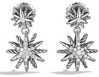 Starburst Double Drop Earrings with Diamonds