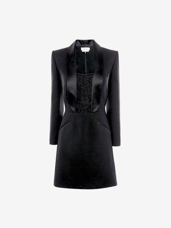 Tuxedo Mini Dress in Black | Alexander McQueen GB