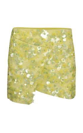 Cotton Satin Fully Embroidered Wallet Skirt By Des Phemmes | Moda Operandi