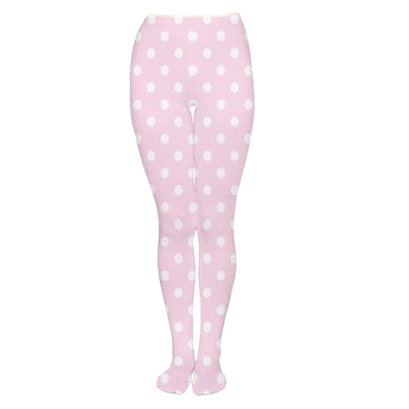 pink and white polka dot tights